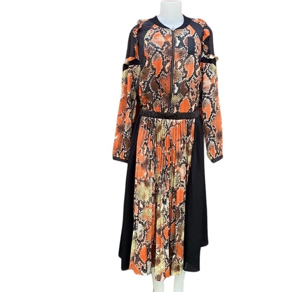 Tov Los Angeles Long Sleeve Snake Print Dress Size 44 - Picture 13 of 13